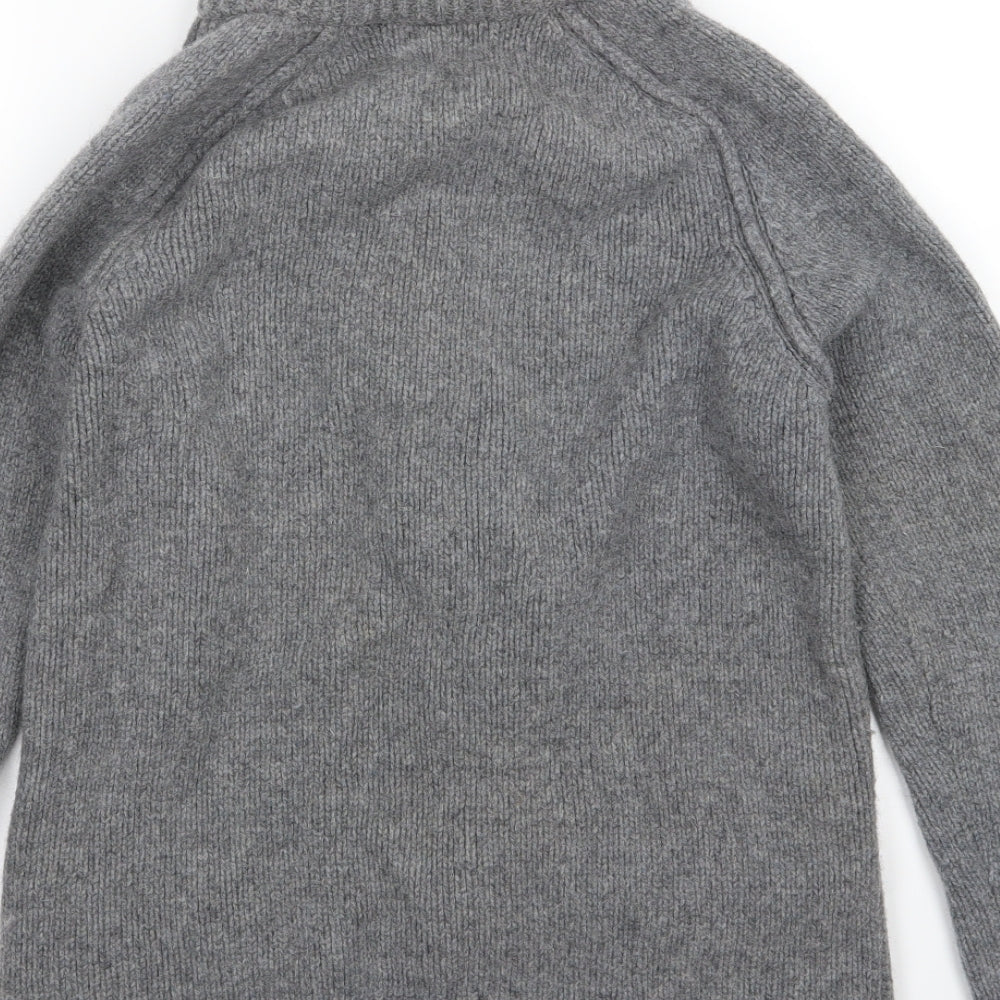 Reflectory Mens Grey Geometric Knit Cardigan Jumper Size S