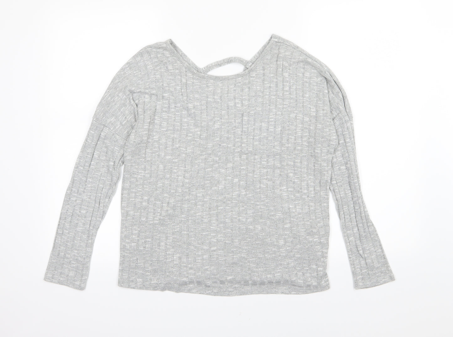 Papaya Womens Grey  Knit Pullover Jumper Size S