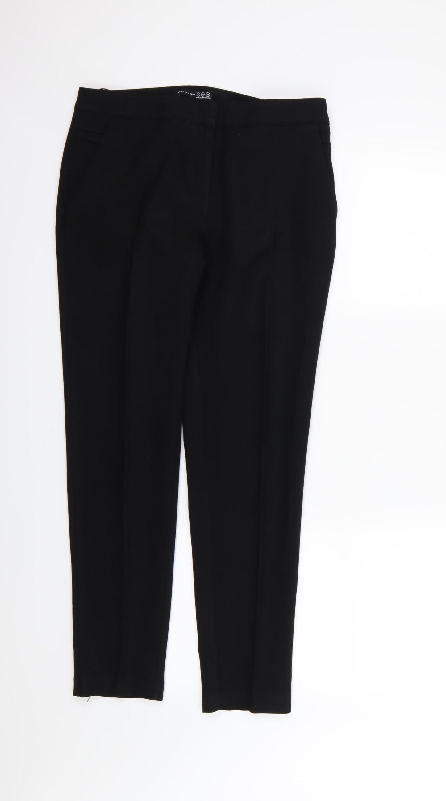 Atmosphere Womens Black  Rayon Trousers  Size 10 L27 in