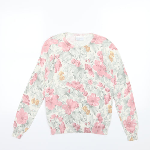 Cotsworld Womens Multicoloured Floral Knit Pullover Jumper Size XS