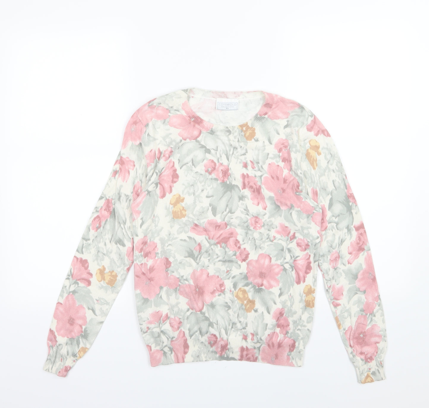 Cotsworld Womens Multicoloured Floral Knit Pullover Jumper Size XS