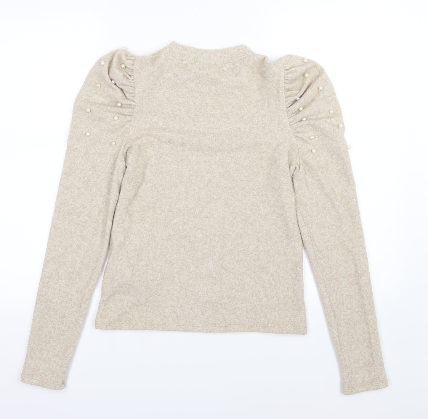 Zara Womens Beige  Knit Pullover Jumper Size M  - Beaded