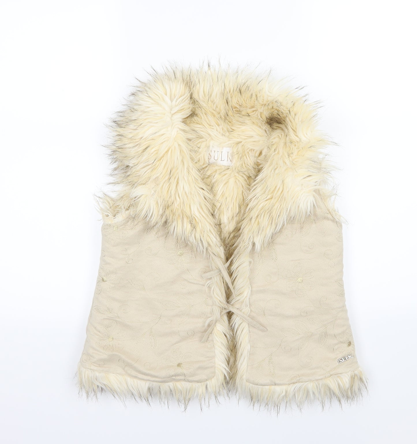 Sulk Girls Ivory Flecked  Gilet Jacket Size 9 Years
