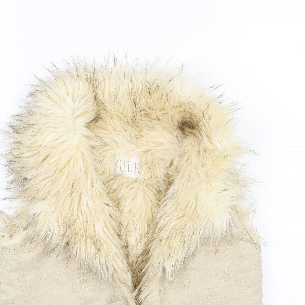 Sulk Girls Ivory Flecked  Gilet Jacket Size 9 Years