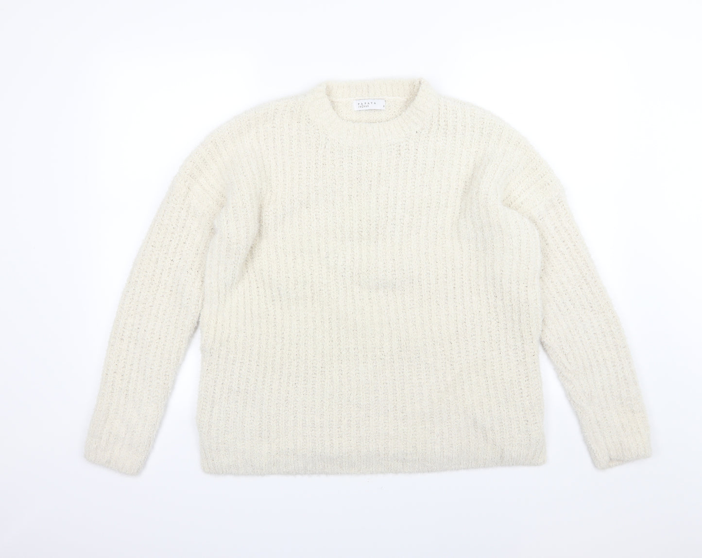 Papaya Womens Ivory  Knit Pullover Jumper Size M