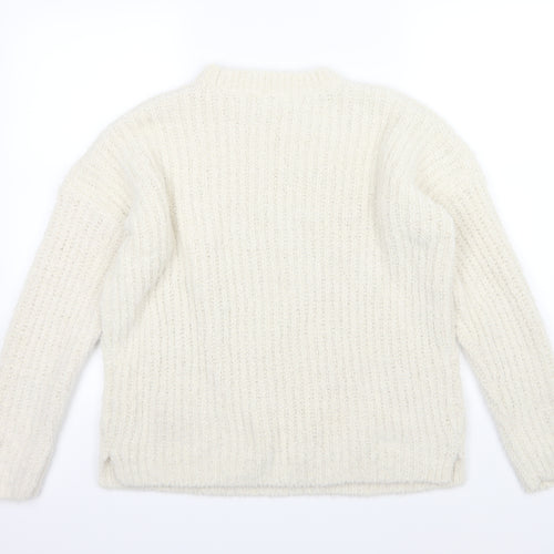 Papaya Womens Ivory  Knit Pullover Jumper Size M