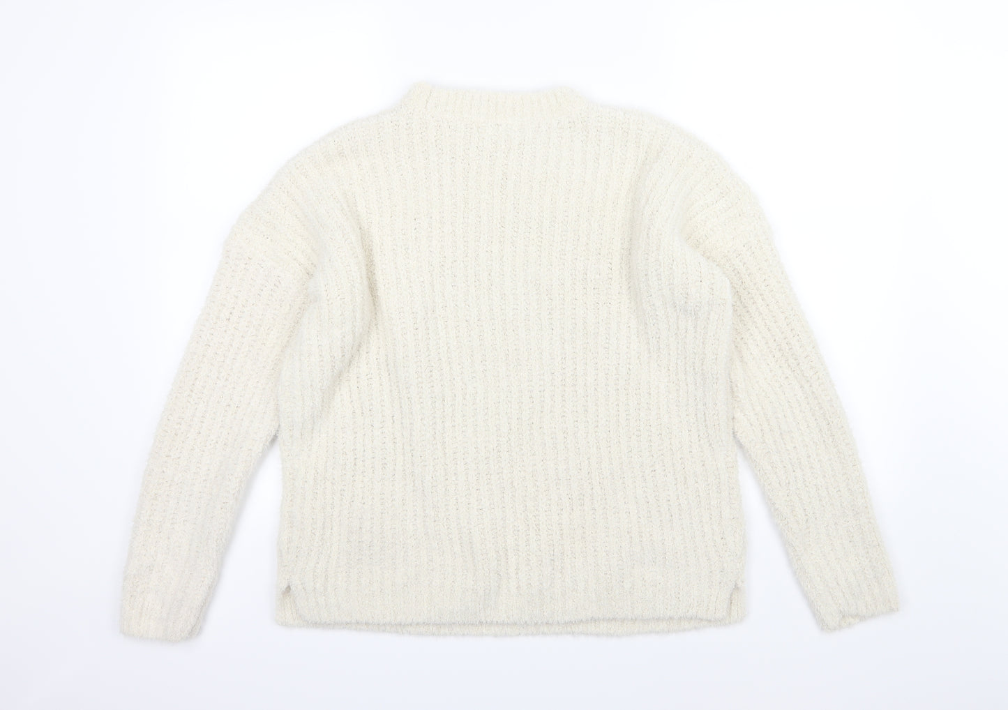 Papaya Womens Ivory  Knit Pullover Jumper Size M