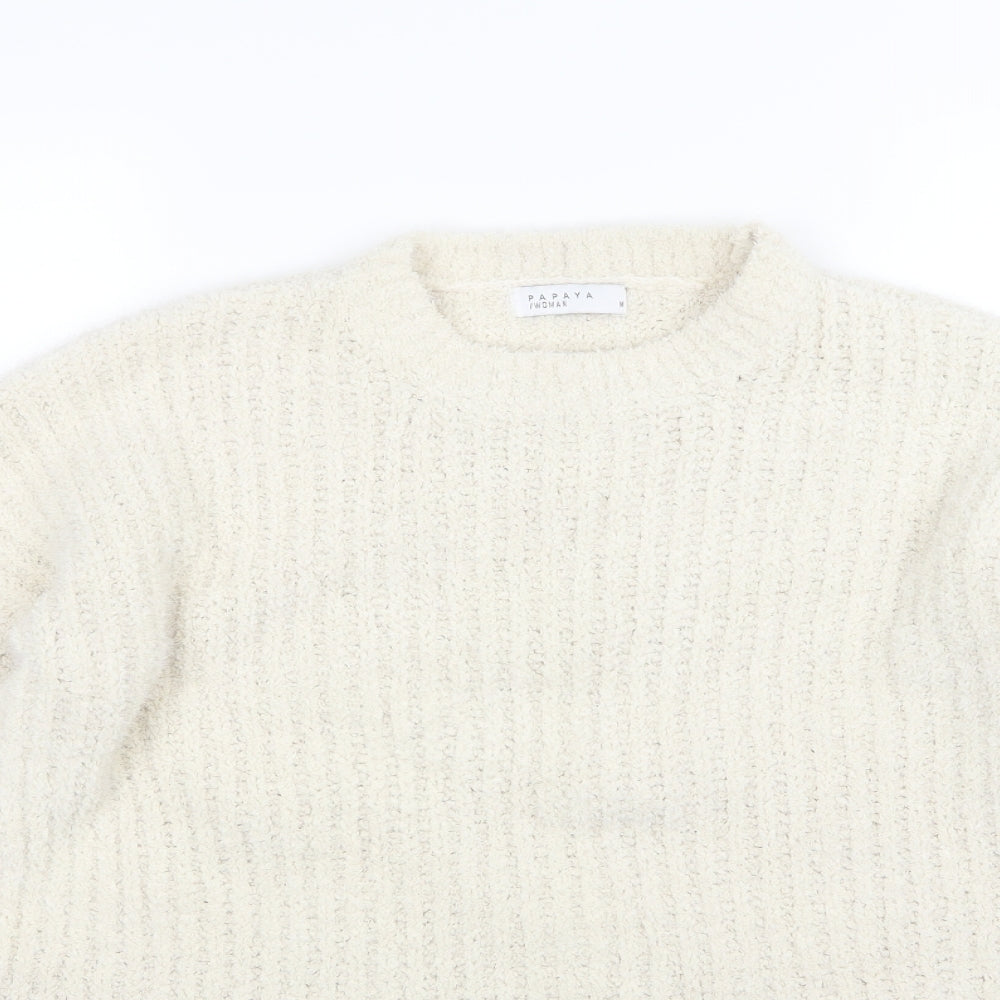 Papaya Womens Ivory  Knit Pullover Jumper Size M