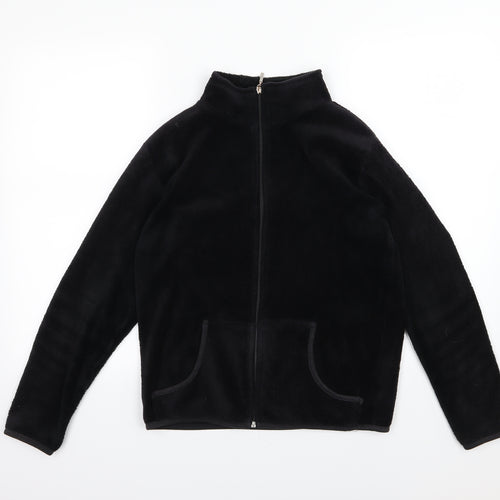 Avenue Womens Black  Fleece Jacket  Size 10