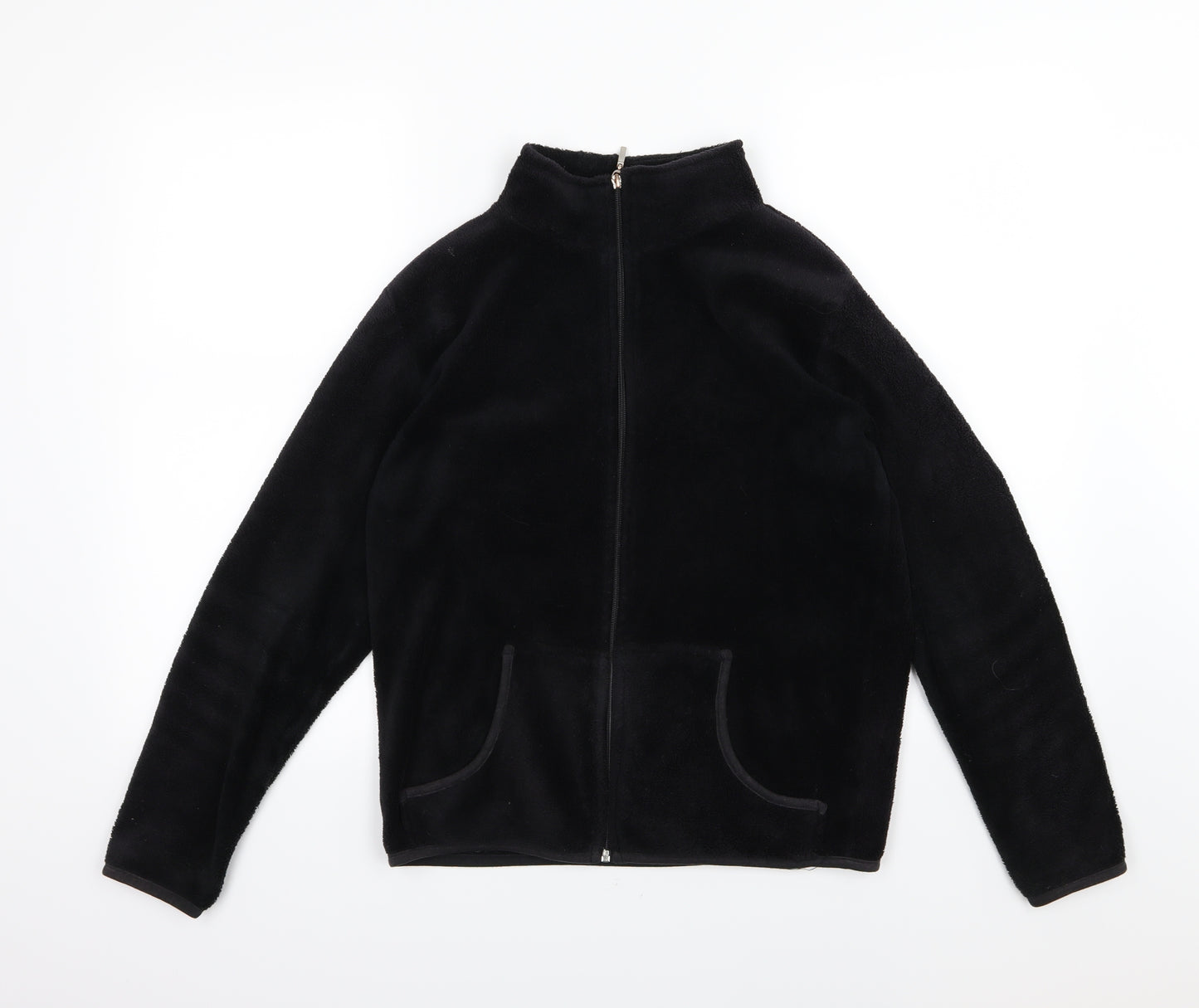 Avenue Womens Black  Fleece Jacket  Size 10