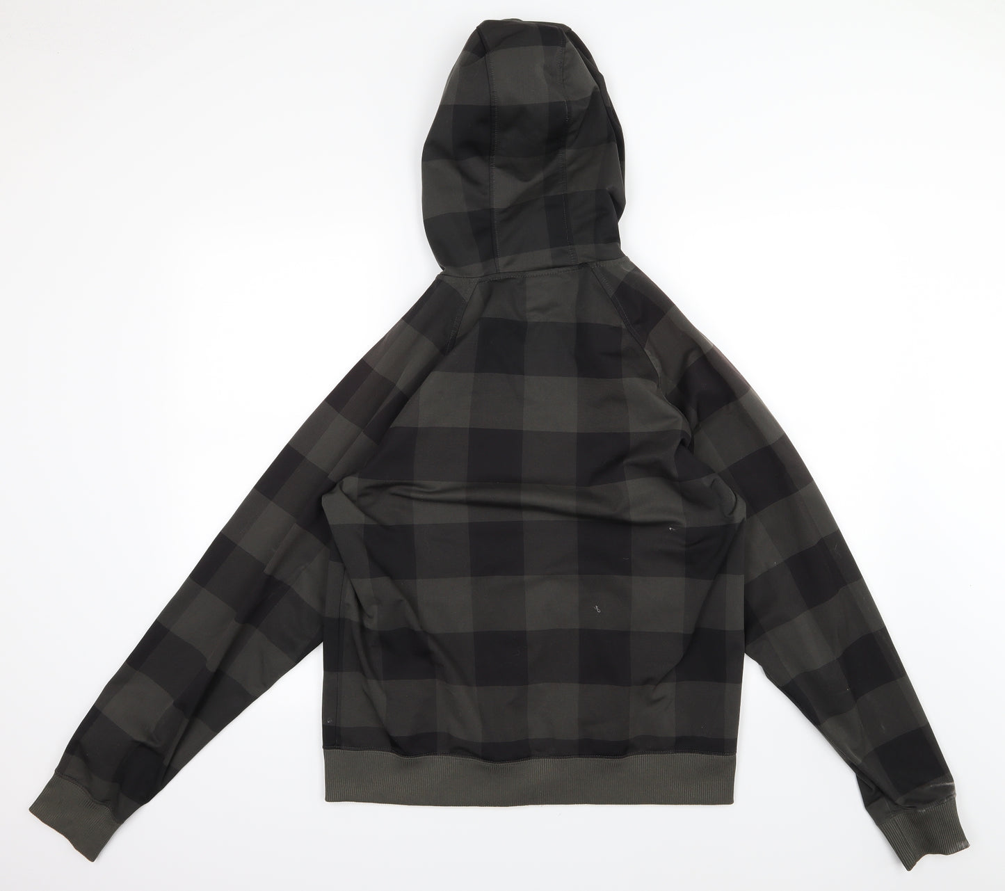 Bench Mens Grey Check  Full Zip Hoodie Size L