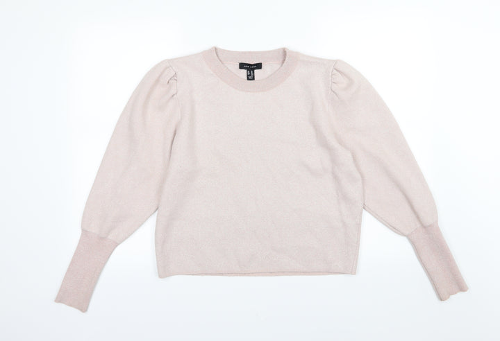 New Look Womens Pink Knit Pullover Jumper Size 14