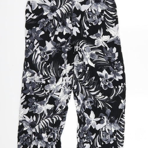 TU Womens Grey Floral  Trousers  Size 10 L27 in - Short leg