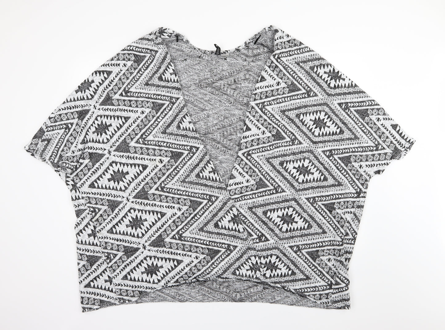 Divided by H&M Womens Grey Geometric Knit Cardigan Jumper Size M