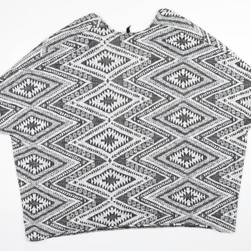 Divided by H&M Womens Grey Geometric Knit Cardigan Jumper Size M