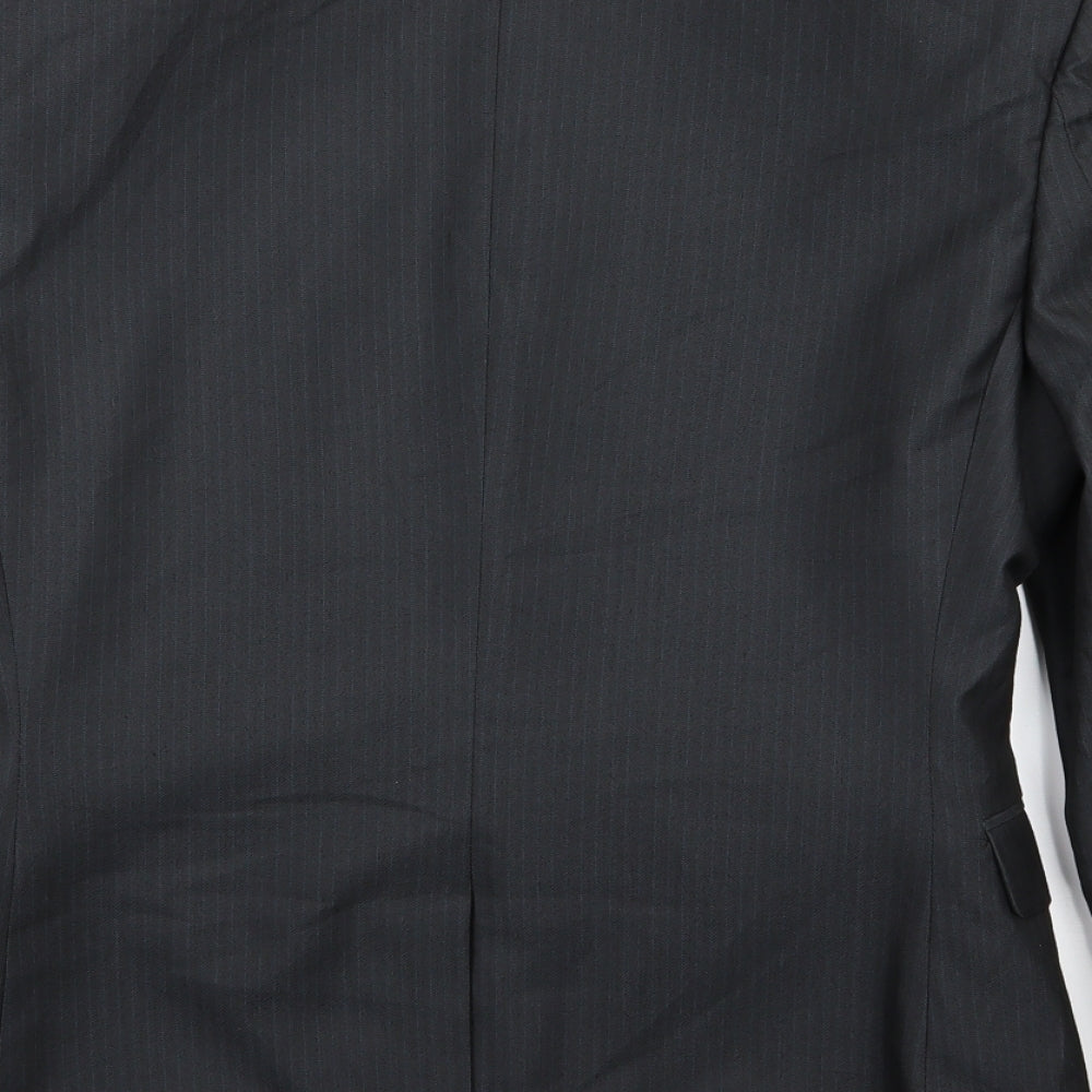 Marks and Spencer Mens Grey Striped Rayon Jacket Suit Jacket Size 34