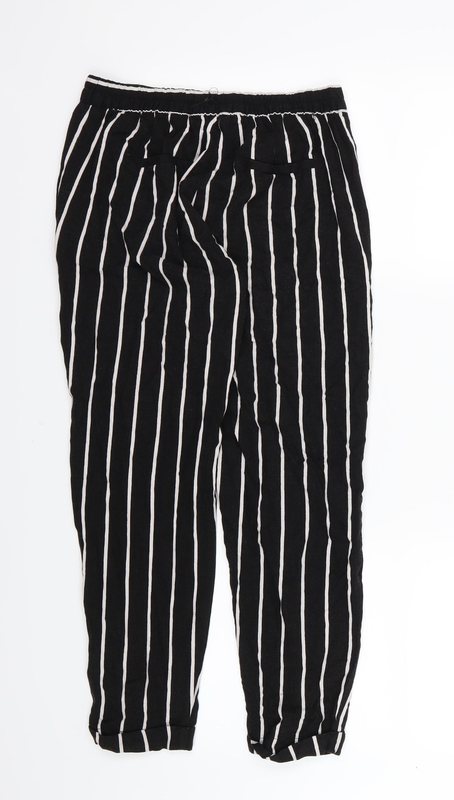 Bershka Womens Black Striped  Trousers  Size M L24 in