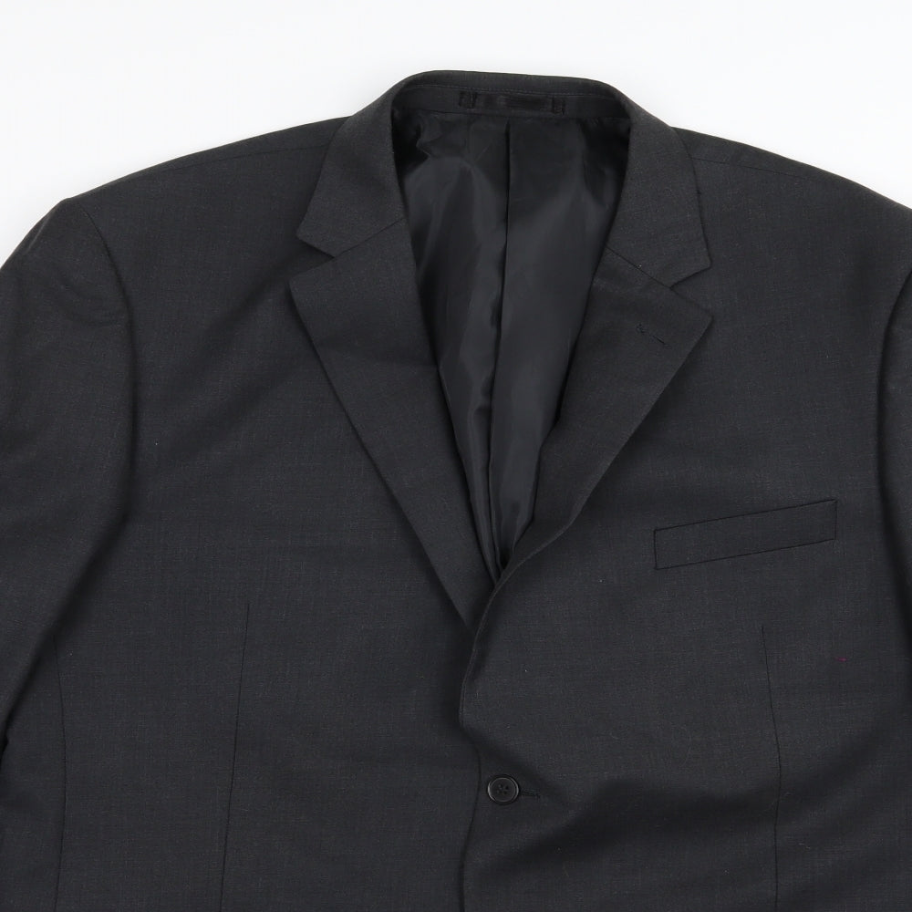 Karl Jackson Mens Grey  Rayon Jacket Suit Jacket Size 46