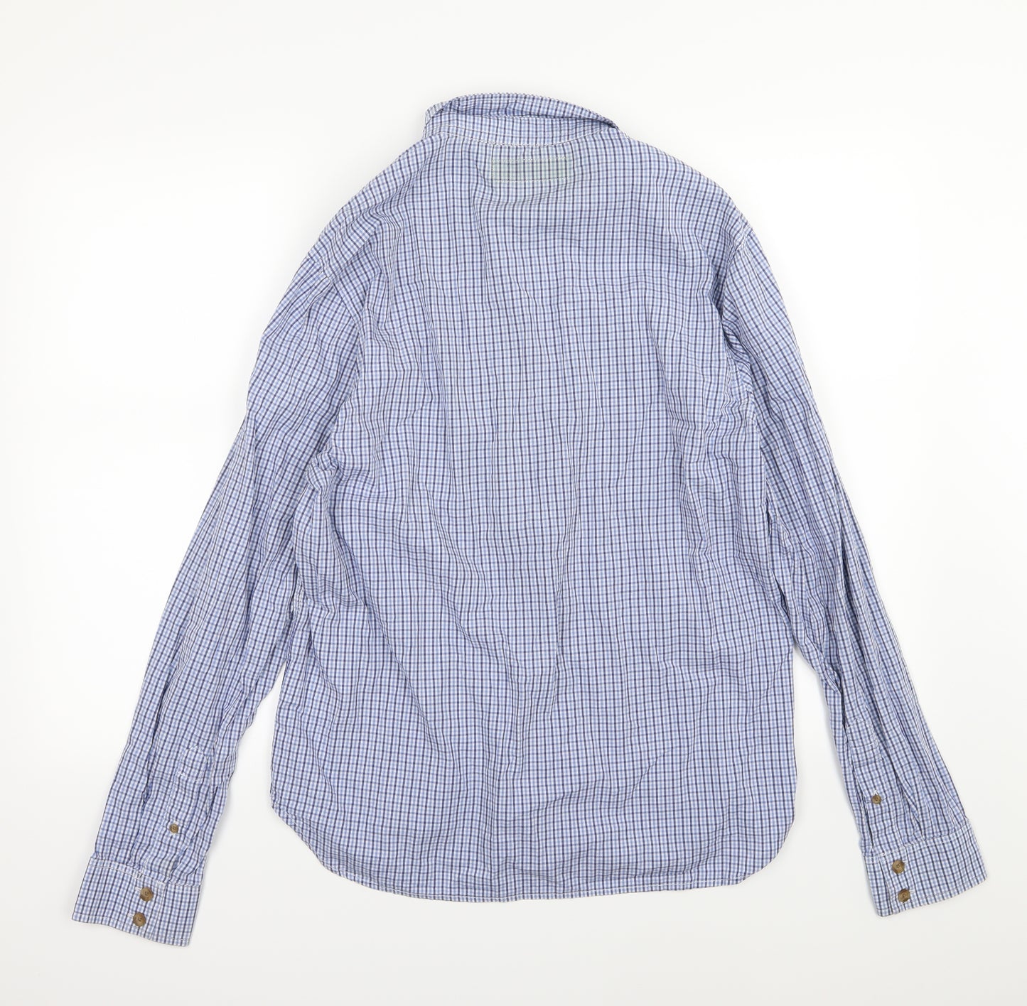 Nicholas Deakins Mens Blue Striped Woven  Button-Up Size M
