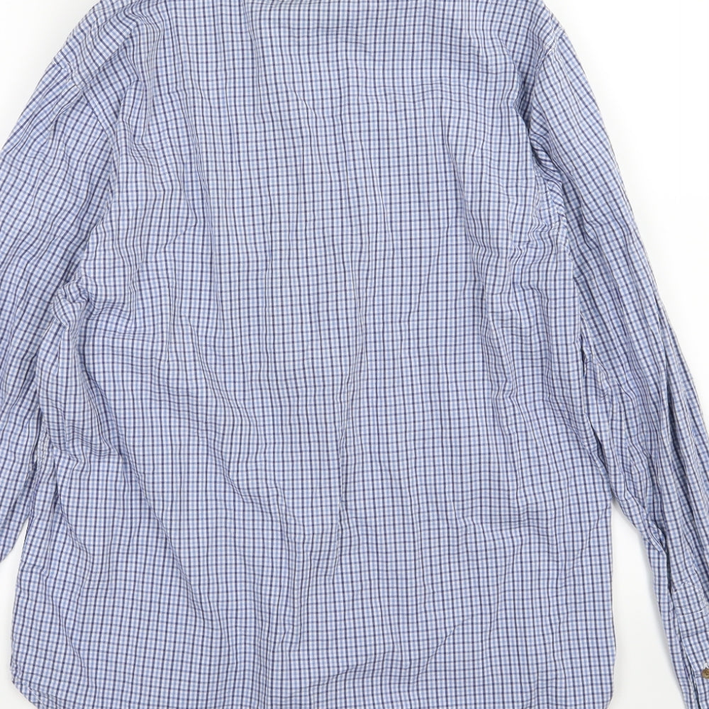 Nicholas Deakins Mens Blue Striped Woven  Button-Up Size M