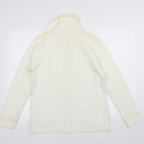 Fast Trend Womens Ivory  Knit Full Zip Jumper Size M