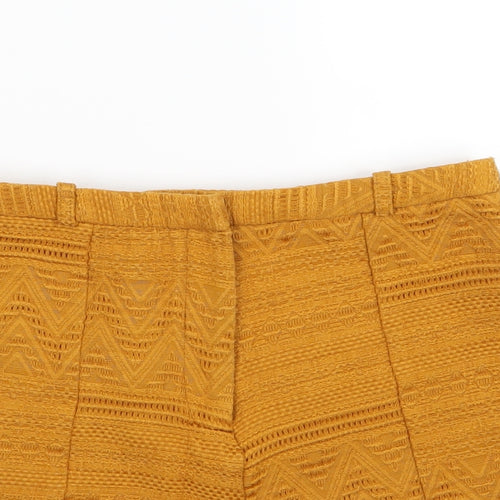 River Island Womens Brown Geometric  Mom Shorts Size 12