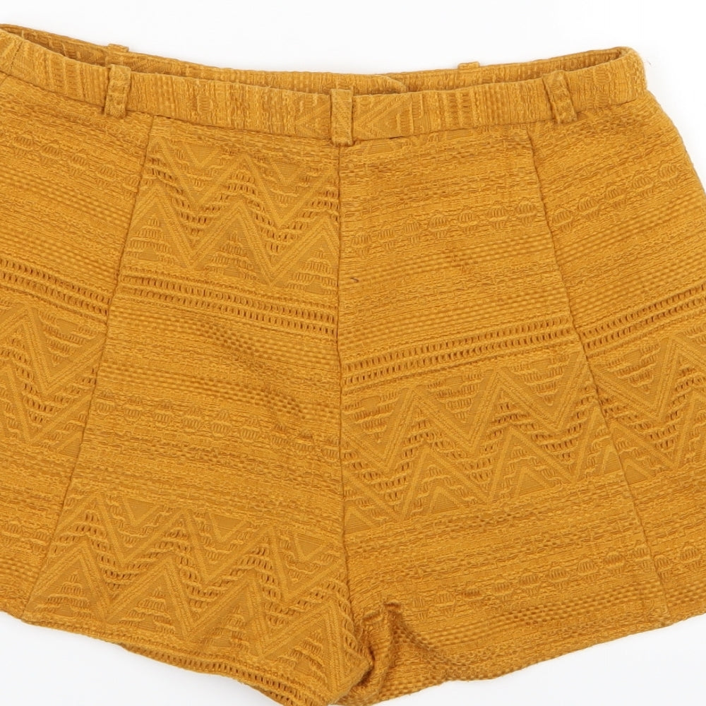 River Island Womens Brown Geometric  Mom Shorts Size 12