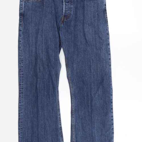 Levi's Mens Blue  Denim Straight Jeans Size 34 L32 in
