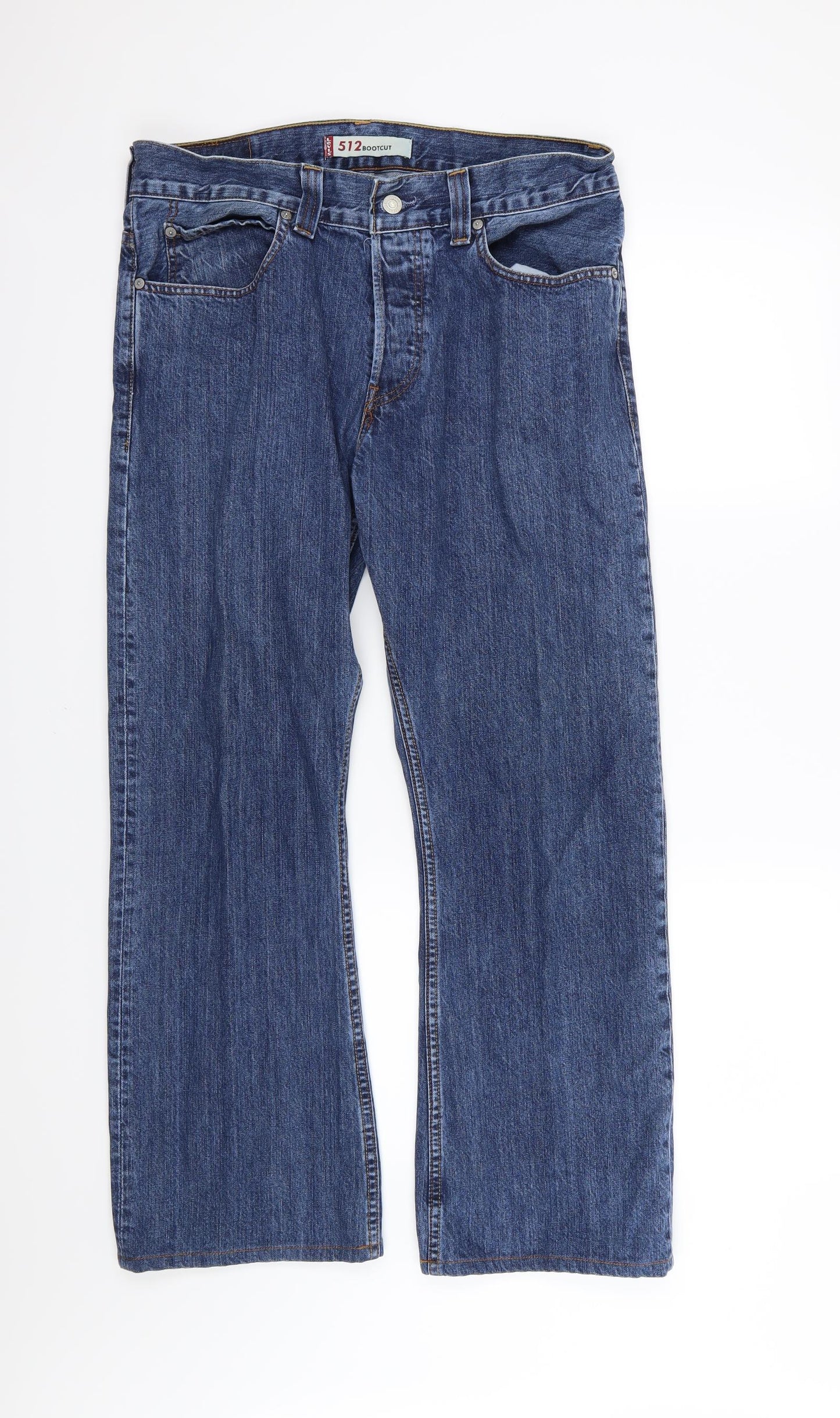 Levi's Mens Blue  Denim Straight Jeans Size 34 L32 in