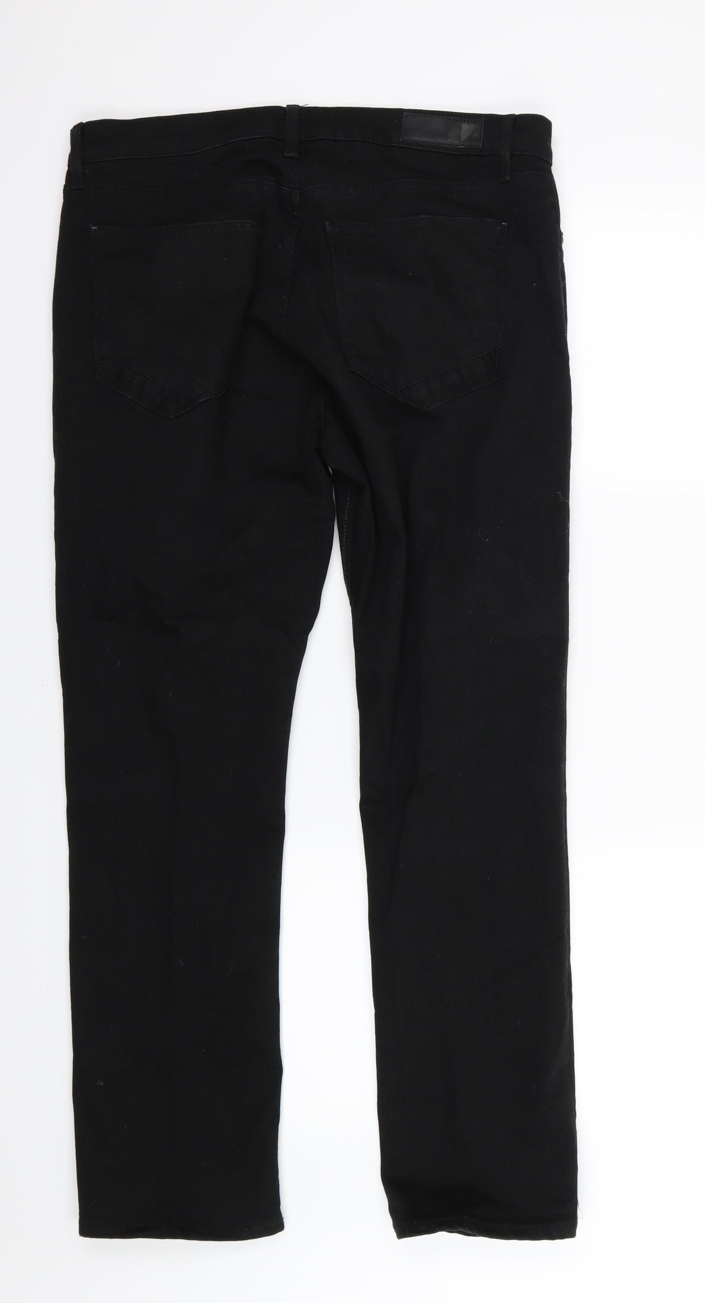 Marks and Spencer Mens Black  Denim Straight Jeans Size 34 L29 in