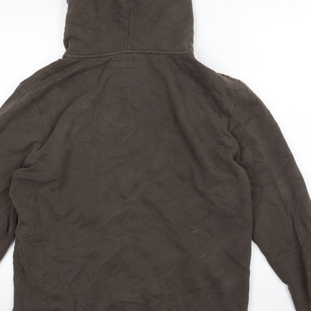All Saints Mens Brown  Jersey Full Zip Hoodie Size M