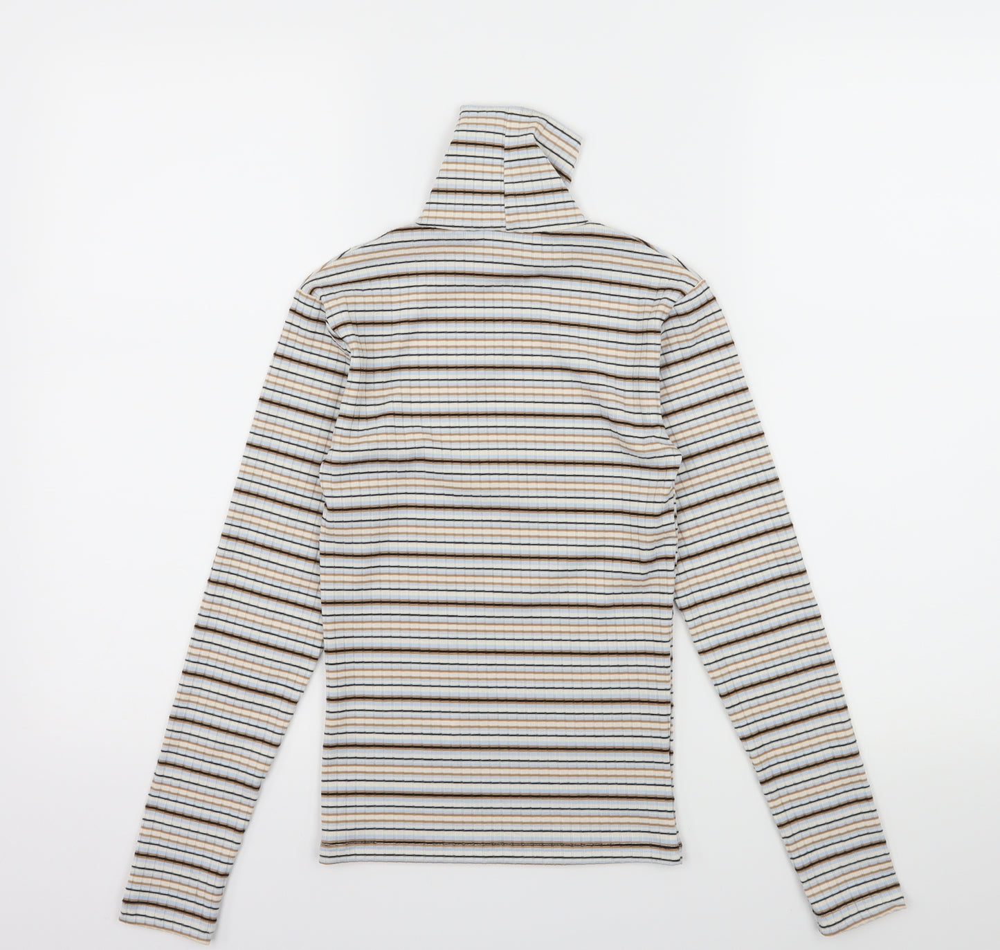 Miss Selfridge Womens Ivory Striped Jersey Basic T-Shirt Size 4