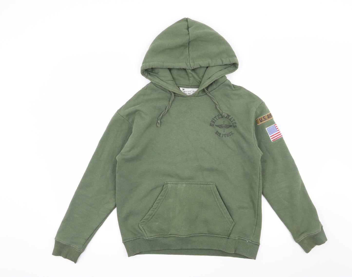 Topshop Womens Green  Jersey Pullover Hoodie Size 10  - USA