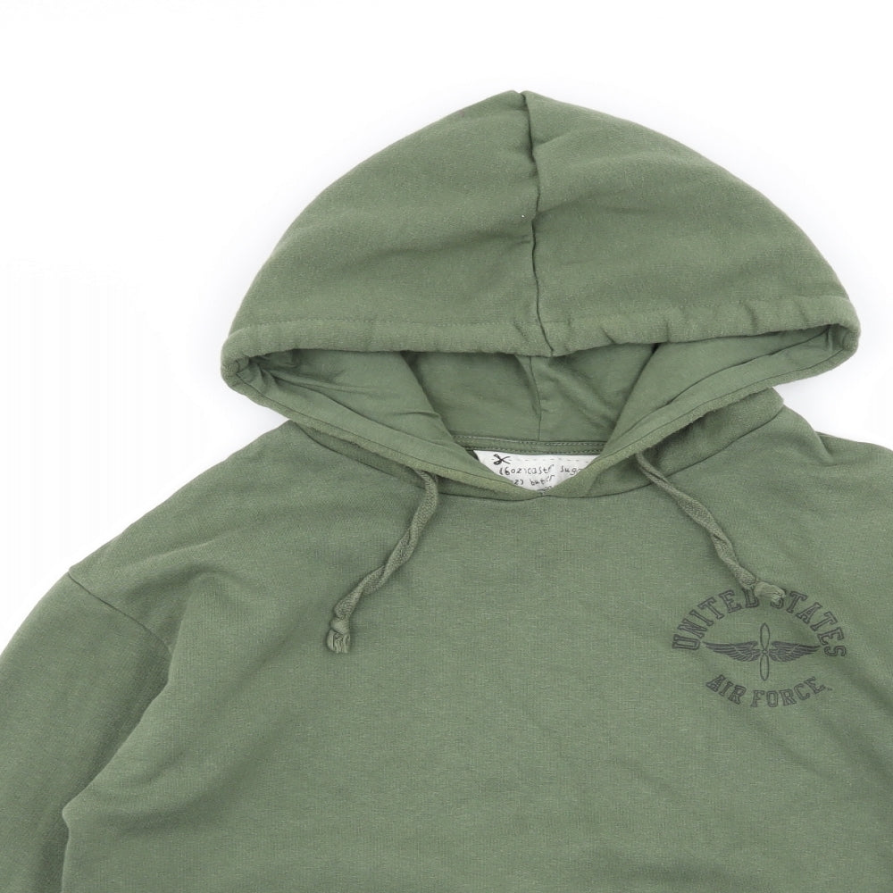 Topshop Womens Green  Jersey Pullover Hoodie Size 10  - USA