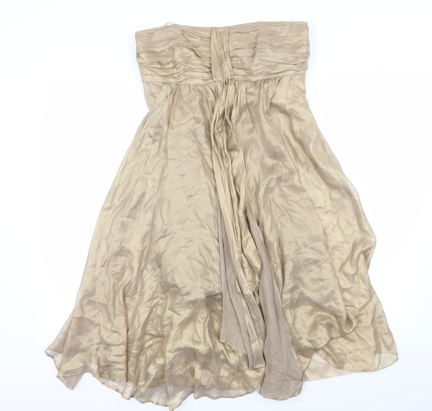 Monsoon Womens Gold   Fit & Flare  Size 12