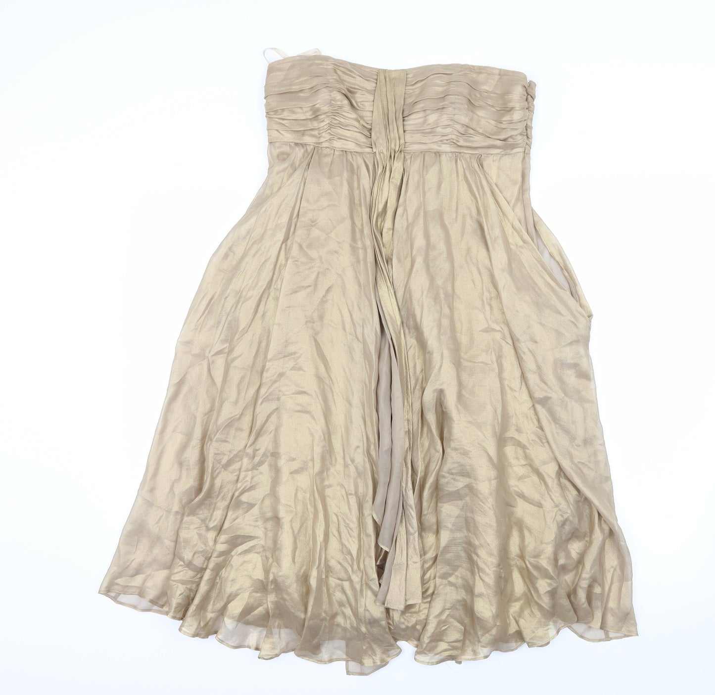Monsoon Womens Gold   Fit & Flare  Size 12
