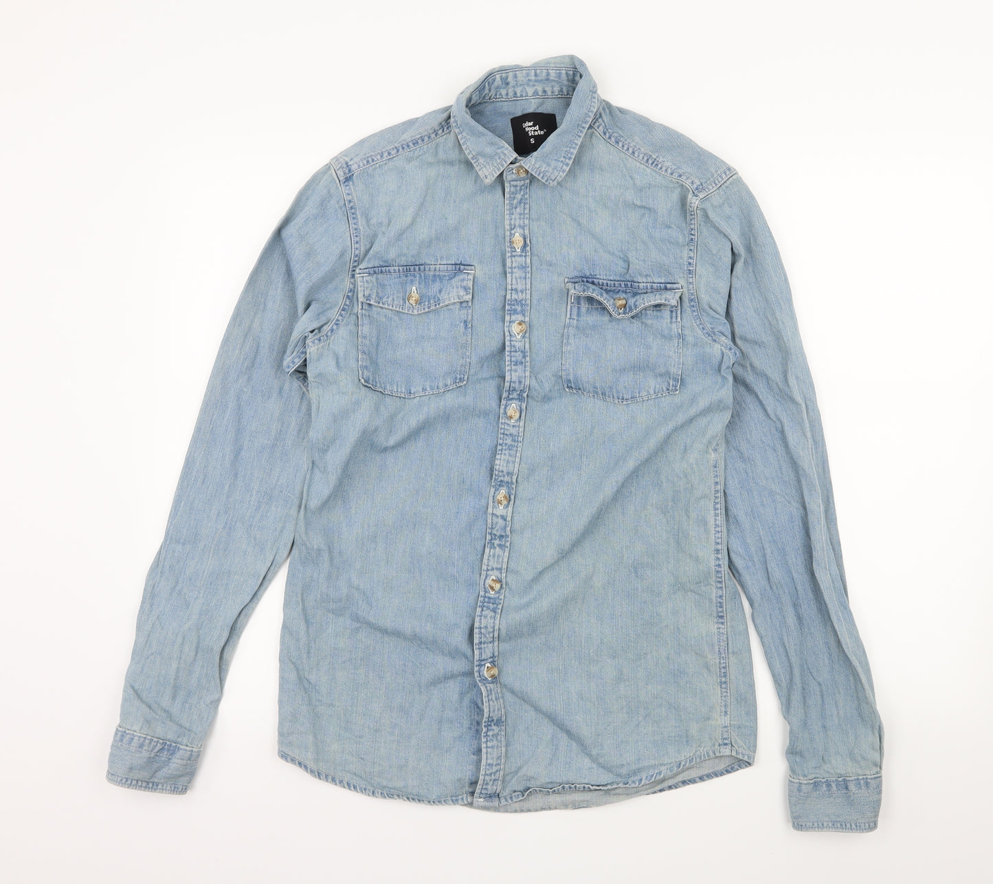 Cedar Wood State Mens Blue  Denim  Button-Up Size S