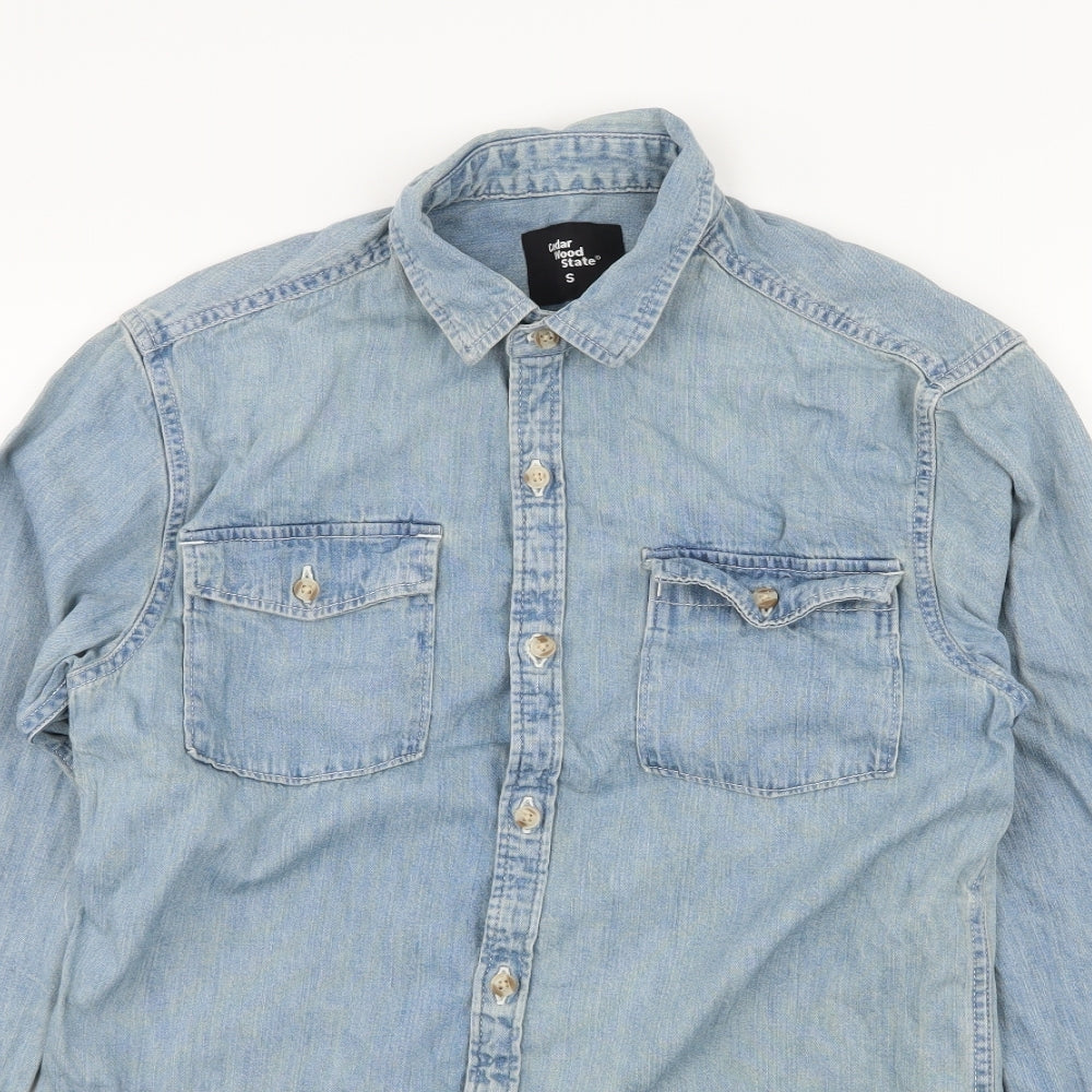 Cedar Wood State Mens Blue  Denim  Button-Up Size S