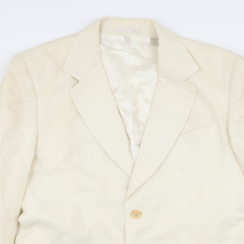Zara Mens Ivory   Jacket Blazer Size M