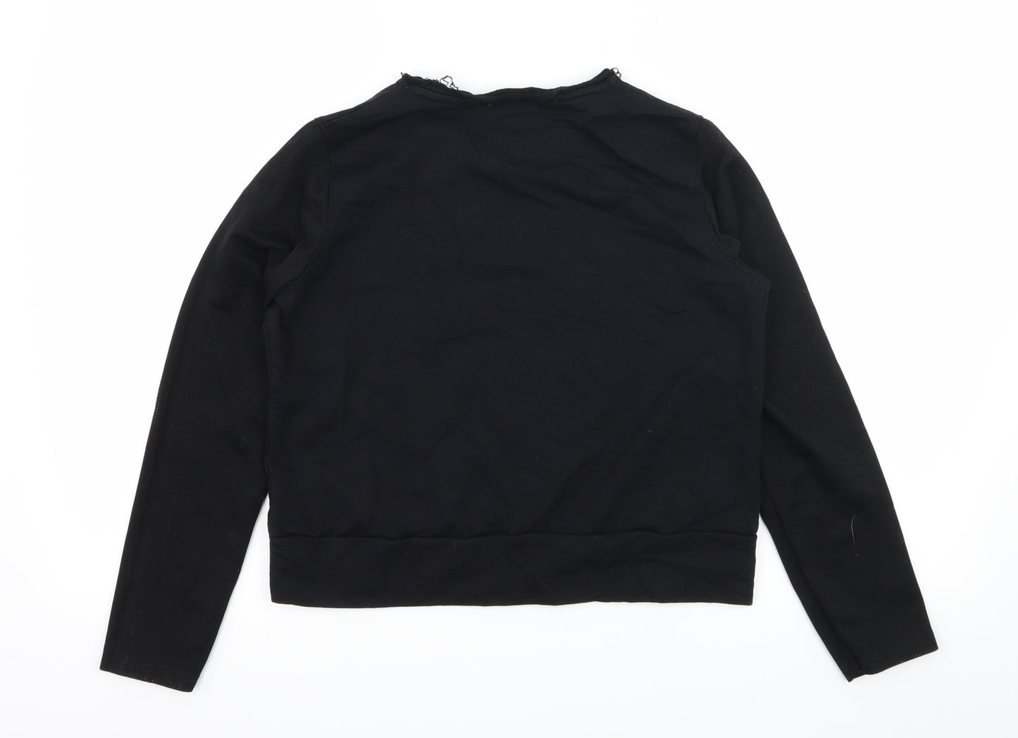 PEP & CO Girls Black Geometric Jersey Basic T-Shirt Size 11-12 Years  - Limited Edition