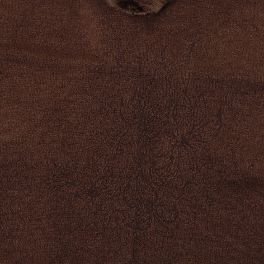 Preworn Womens Brown Floral Knit Cardigan Jumper One Size