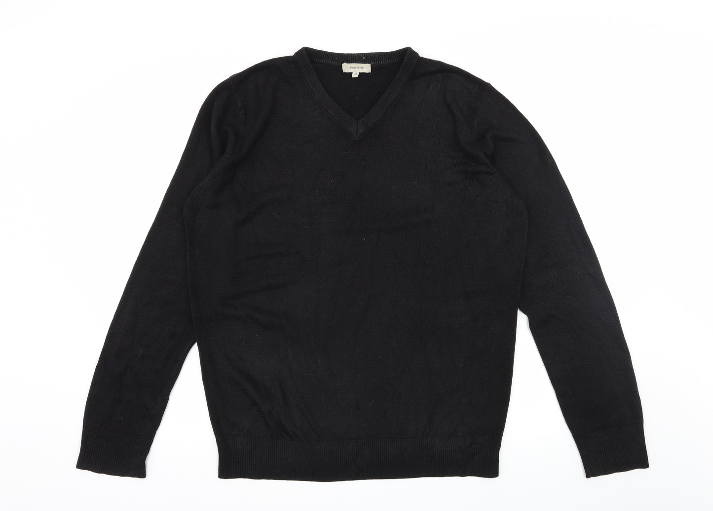 Urban Spirit Mens Black  Knit Pullover Jumper Size M