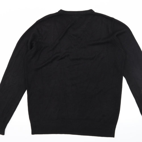 Urban Spirit Mens Black  Knit Pullover Jumper Size M