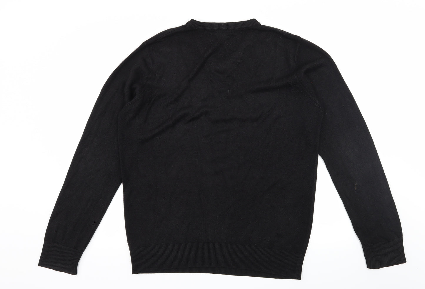 Urban Spirit Mens Black  Knit Pullover Jumper Size M