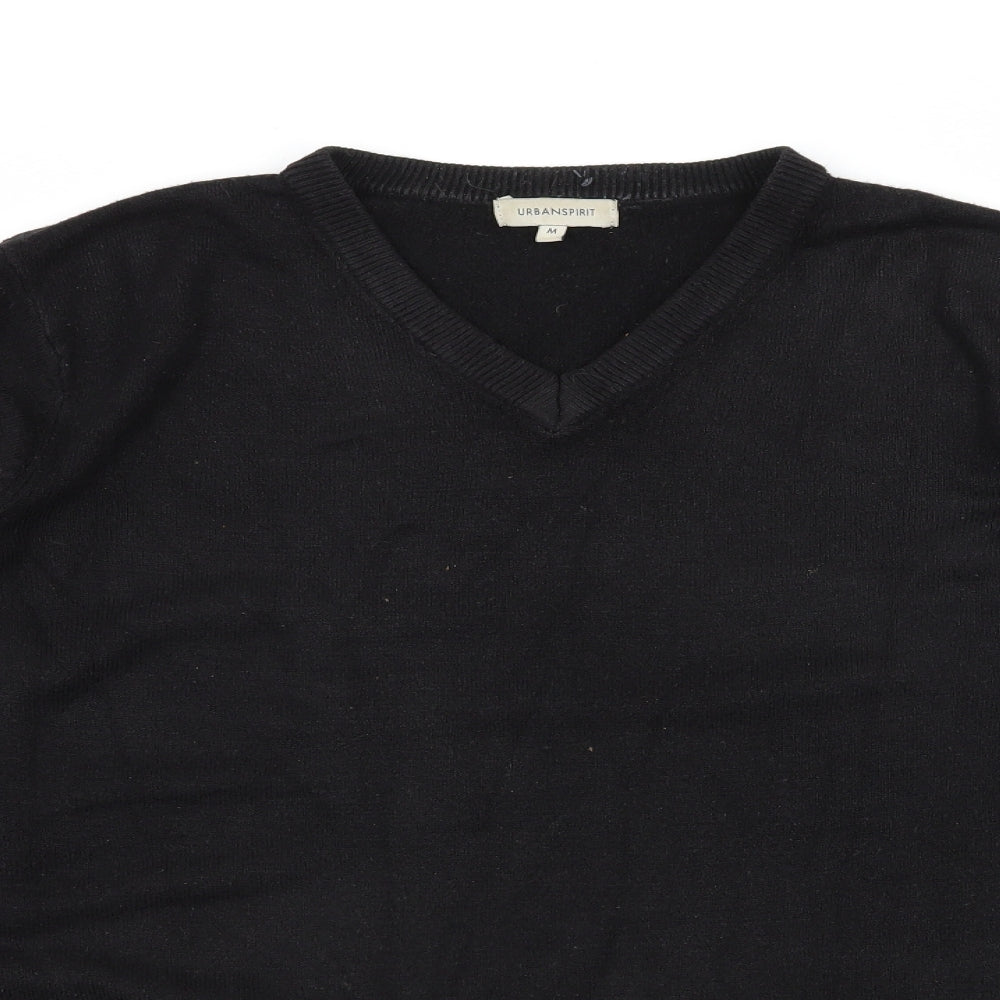 Urban Spirit Mens Black  Knit Pullover Jumper Size M