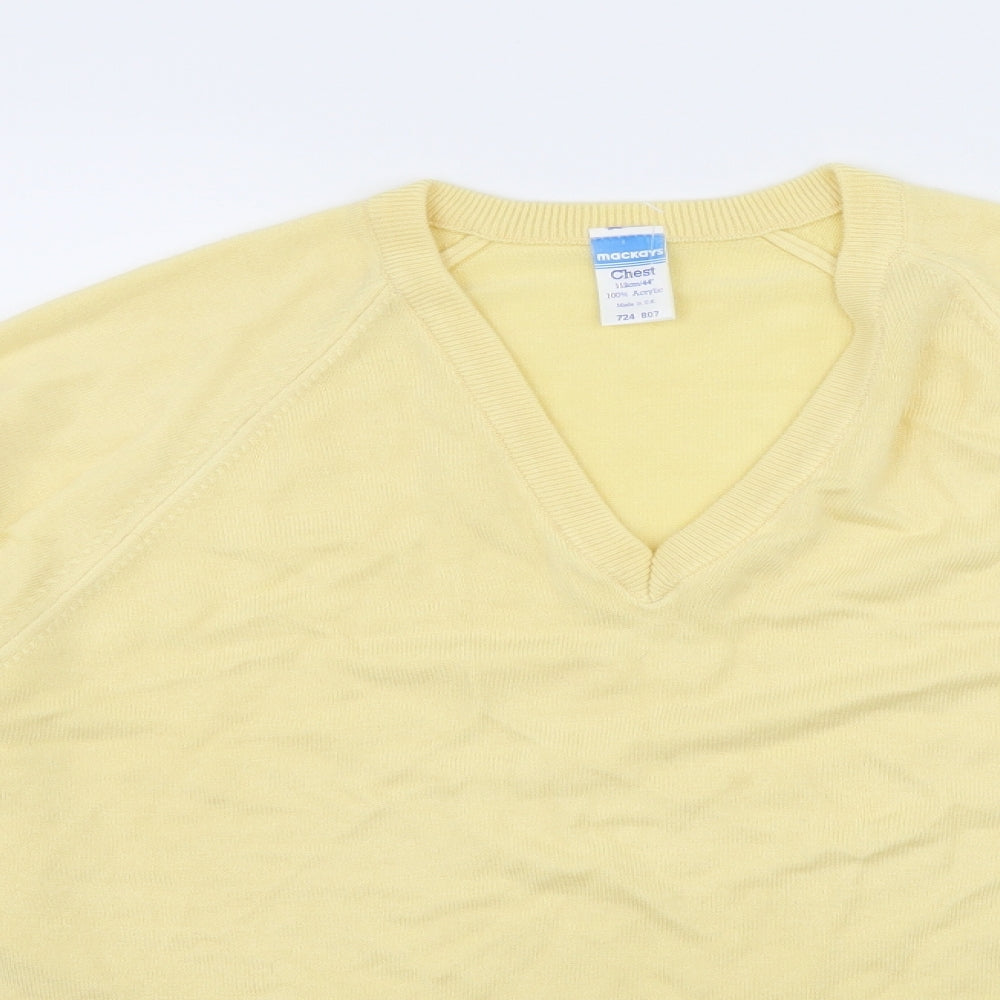 Mackays Mens Yellow  Knit Pullover Jumper Size XL