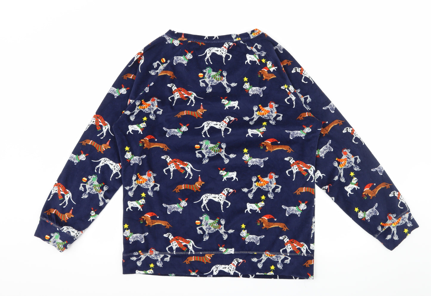 TU Womens Blue Geometric  Top Pyjama Top Size 12  - Christmas Dogs