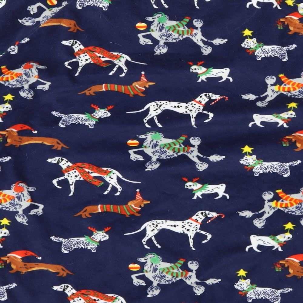 TU Womens Blue Geometric  Top Pyjama Top Size 12  - Christmas Dogs