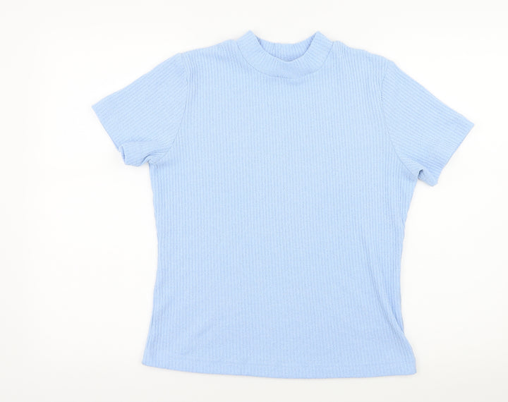 DASH Womens Blue Jersey Basic T-Shirt Size 14