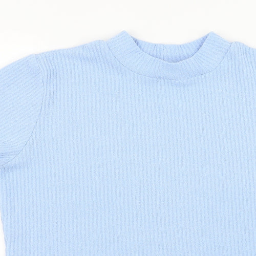 DASH Womens Blue  Jersey Basic T-Shirt Size 14
